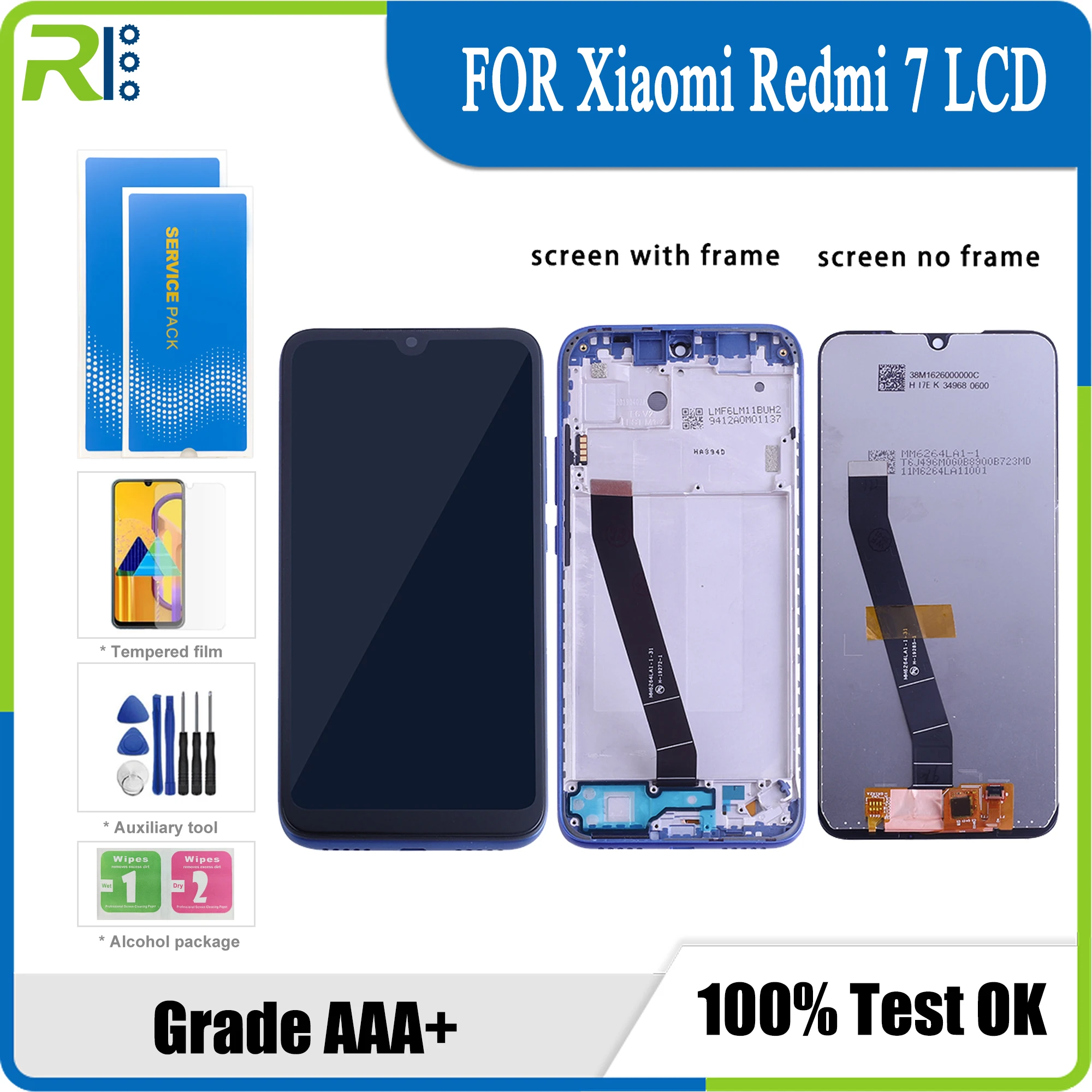 

Оригинальный ЖК-дисплей mit Rahmen для Xiaomi Redmi 7, сенсорный экран, дигитайзер для Redmi7, ЖК-дисплей, монтаж