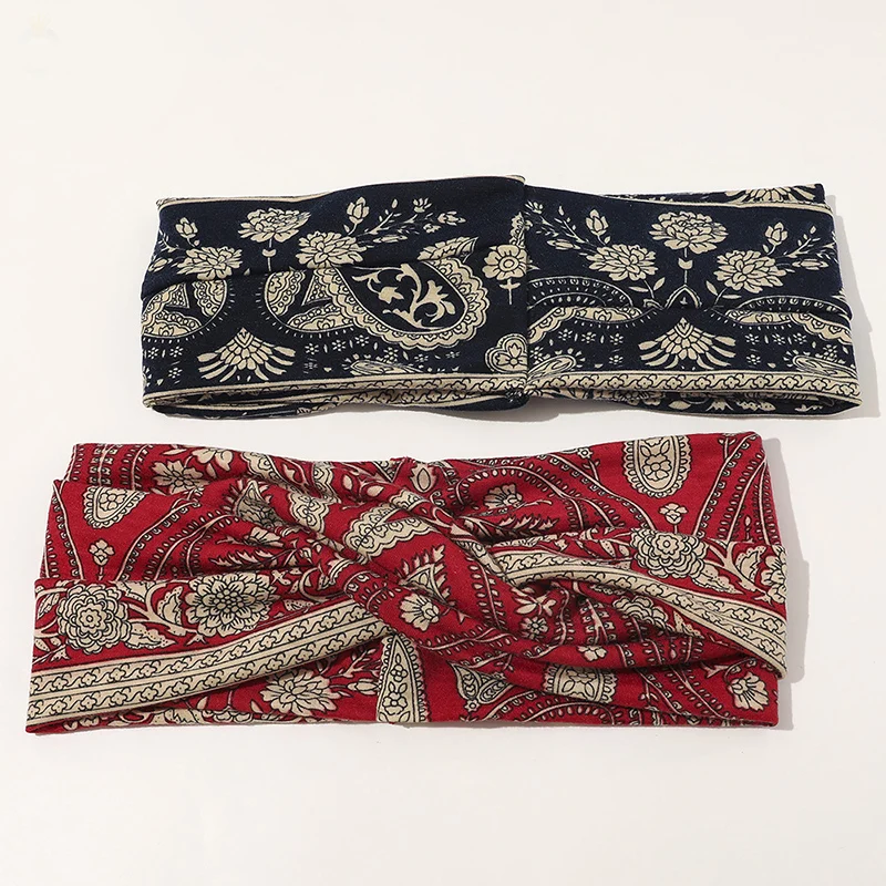 Женский Классический обруч для волос с цветочным принтом винтажный широкий