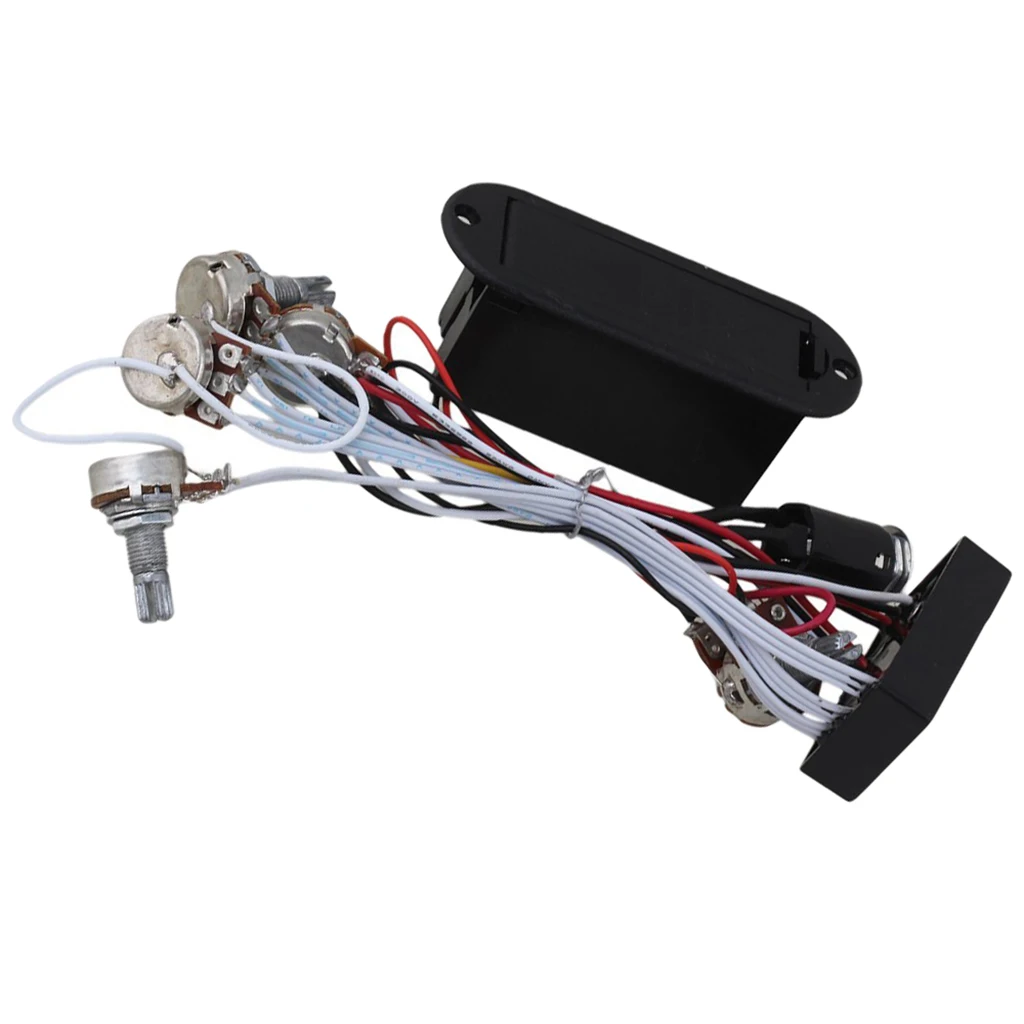 

Tooyful EQ 3 Band Bass Guitar Active Equalizer Preamp Pickup 1 Volume + 3 Tone pots for Instrument Accessory