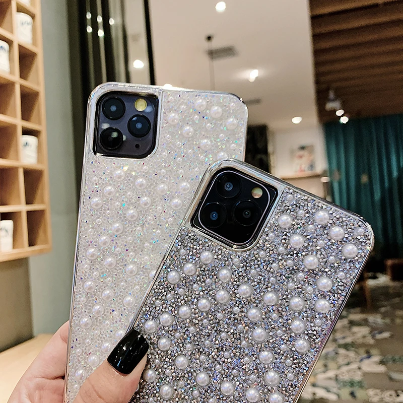 Женский Блестящий жемчужный чехол для iPhone 11 Pro Max SE 2020 10X7 8 Plus Наплечная Сумка через