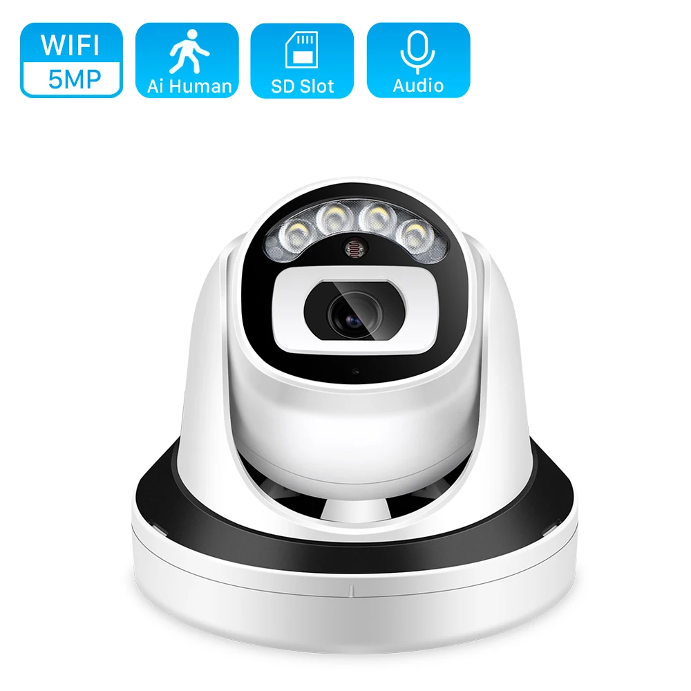ANBIUX 5MP аудио Wi Fi Камера Крытый Ai человека обнаружения облако H.265 1080P IP 3MP Цвет ИК 20 м