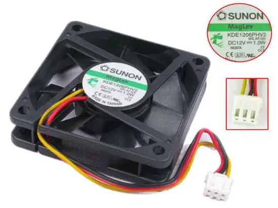 SUNON KDE1206PHV3 MS.AF.GN 12 В постоянного тока 1,0 Вт 3-проводной 60x60x15 мм вентилятор охлаждения сервера