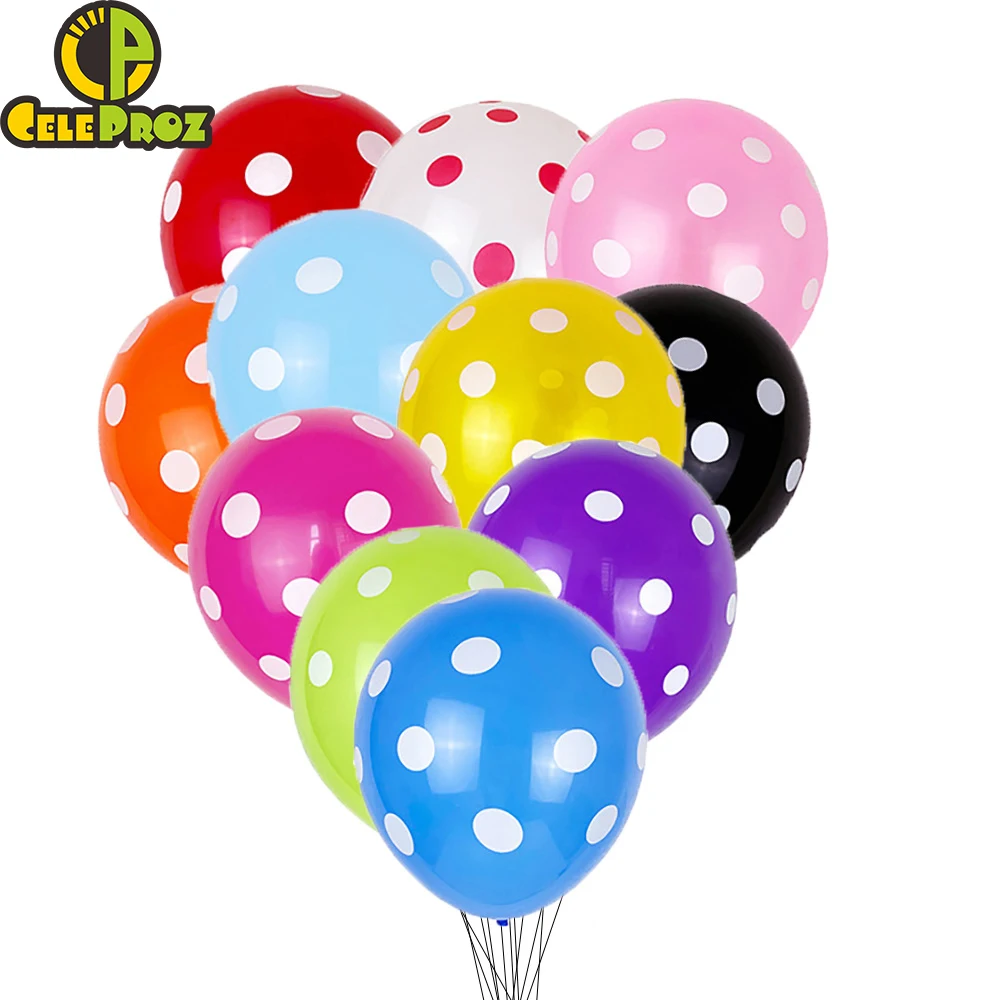 5 шт. латексный воздушный шар красный и черный горошек Печатный баллон для