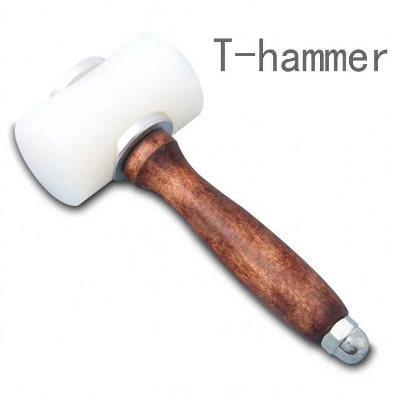 Ручной T тип кожа деревянная ручка молотка нейлон резьба молоток/DIY установка