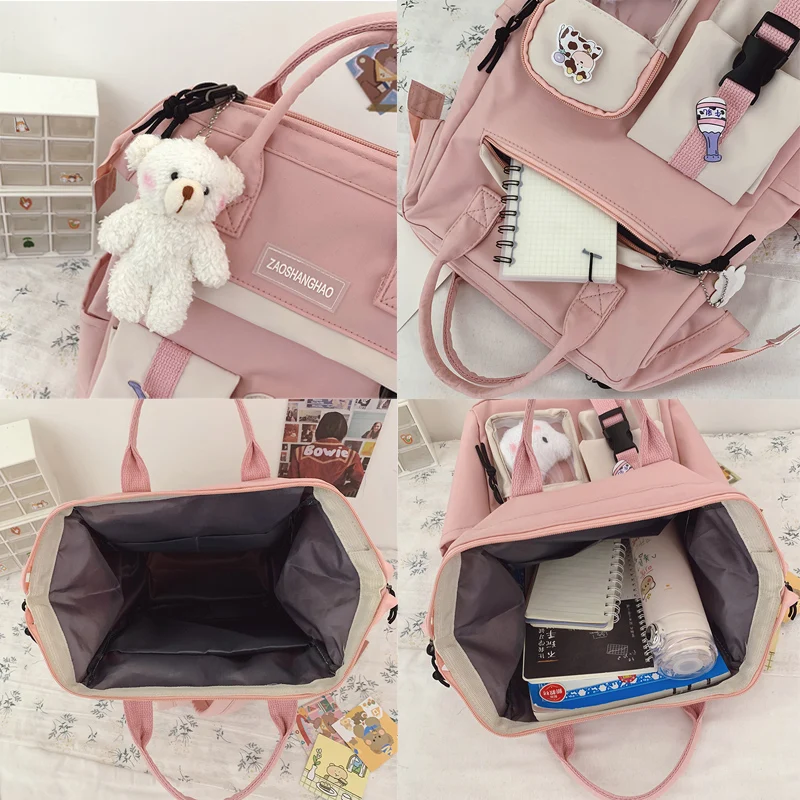 

Fashion Waterproof Nylon School Backpack For Teenagers Girls Korean Style College Bagpack Big Capacity Children School Bags