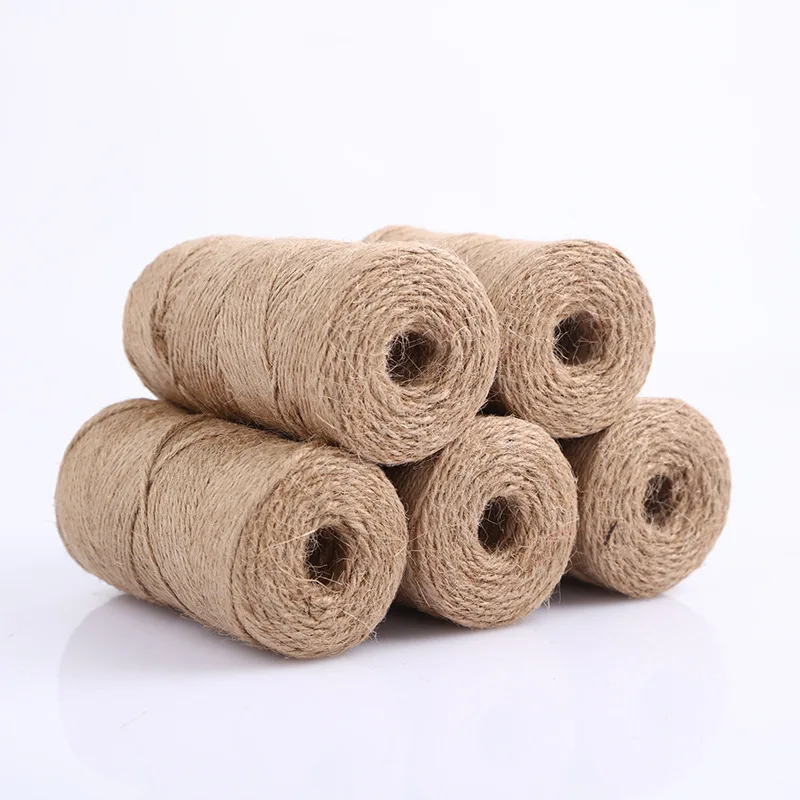 

100M Natural Jute Rope Hemp Cord Twine Home Wedding Decoration Burlap Ribbon Handwork Gift Christmas Birthday Party Wrapping