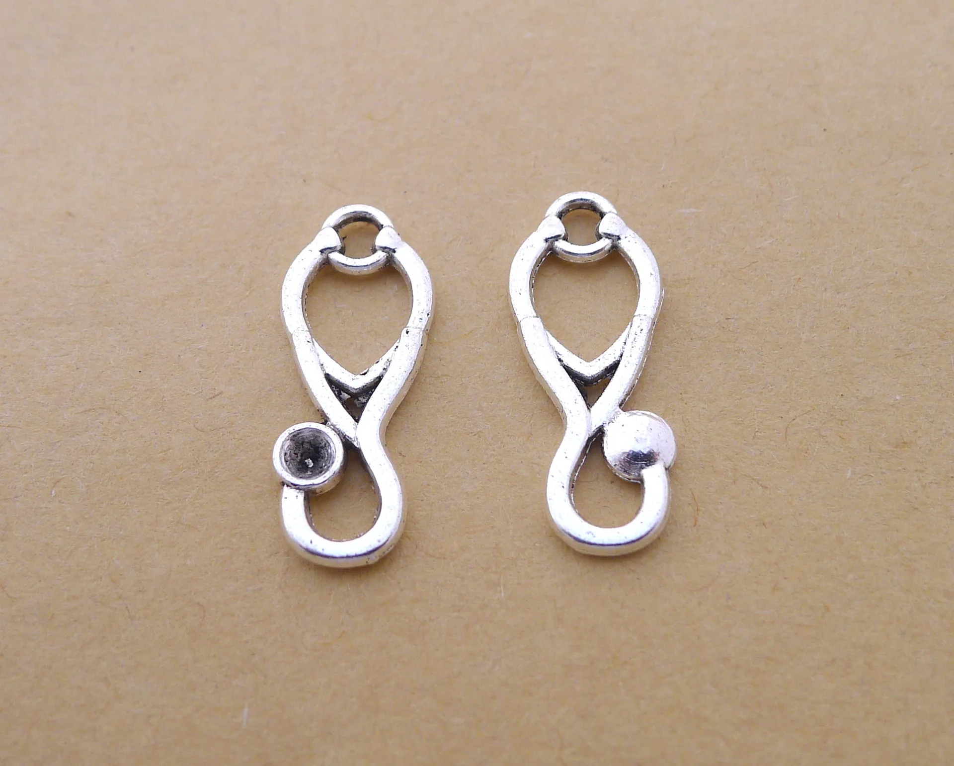 

Charm for making jewelry 20pcs 23x10mm antique silver color Stethoscope charms
