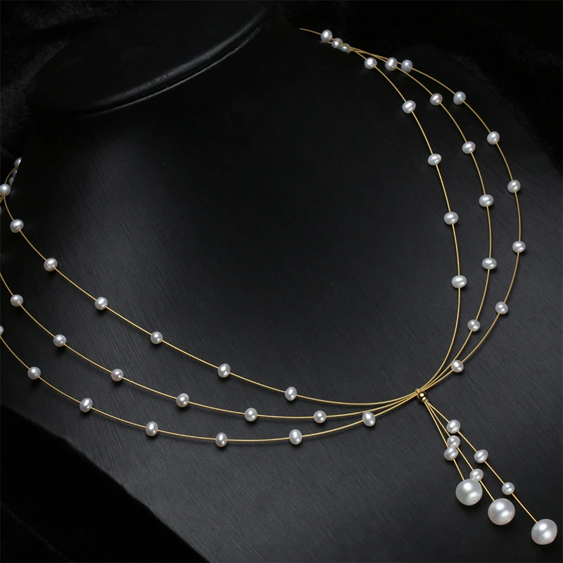 Ожерелье с жемчугом в виде звездного жемчуга характерное многослойное ожерелье