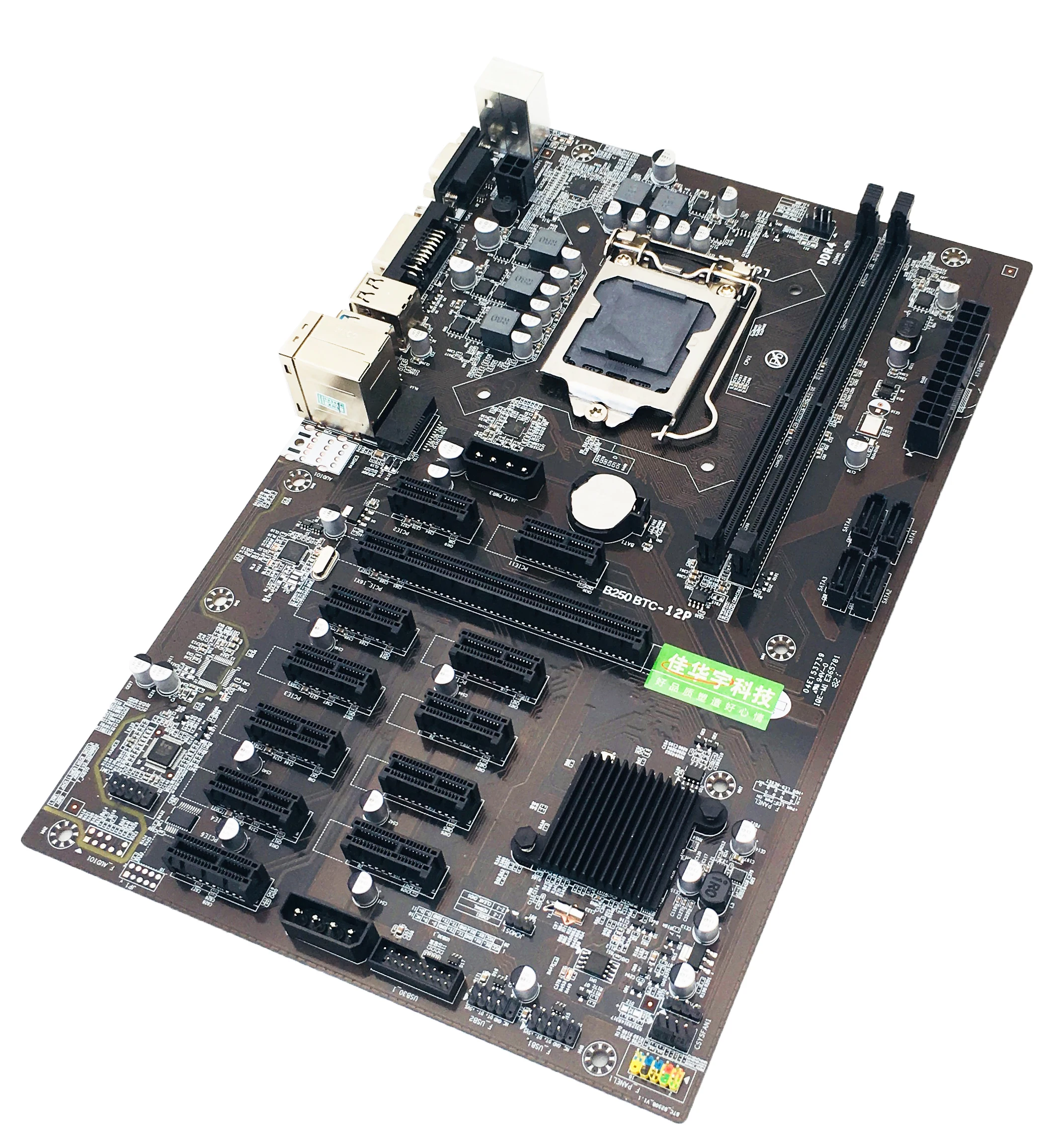 

New B250 BTC Mining Machine Motherboard 12 16X Graph Card SODIMM DDR4 SATA3.0 Support VGA Compatible A08 21 Dropship