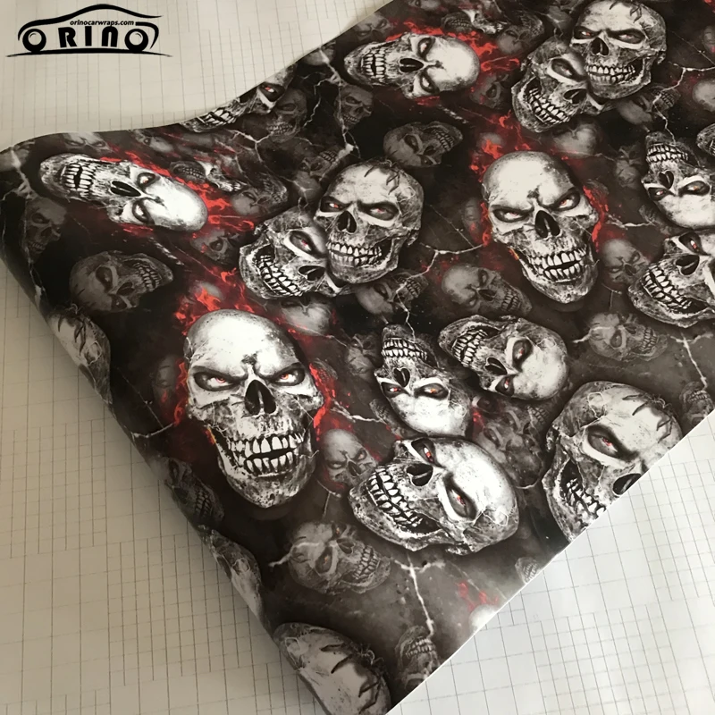 10/20/30/40/50X152CM Adhesive PVC Skull Car Sticker Wrapping Graffiti Bomb Vinyl Film Scooter Motorbike Wrap Foils | Автомобили и