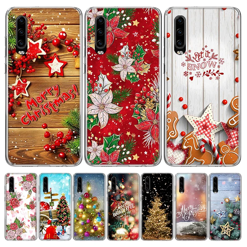 

Merry Christmas Tree Phone Case Funda For Huawei P50 P30 Lite P20 P40 Pro P10 P Smart Z 2021 Y5 Y6 Y7 Y9 2019 Cover Coque