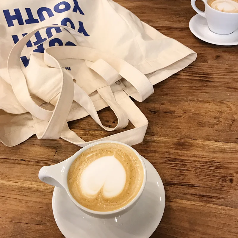 

YOUTH Print Eco Bag for Shopping Bag Reusable Canvas Shopping Bag Cotton Shoulder Bags Eco Handbag Tote for Vegetable Fruit