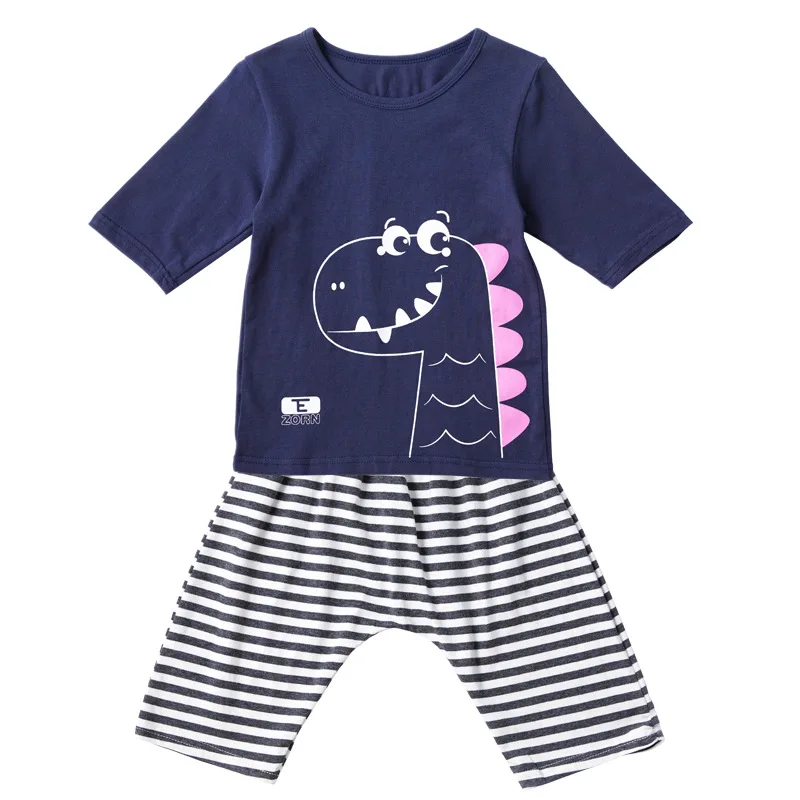 Летняя Детская Пижама с коротким рукавом футболка + штаны пижама изображением