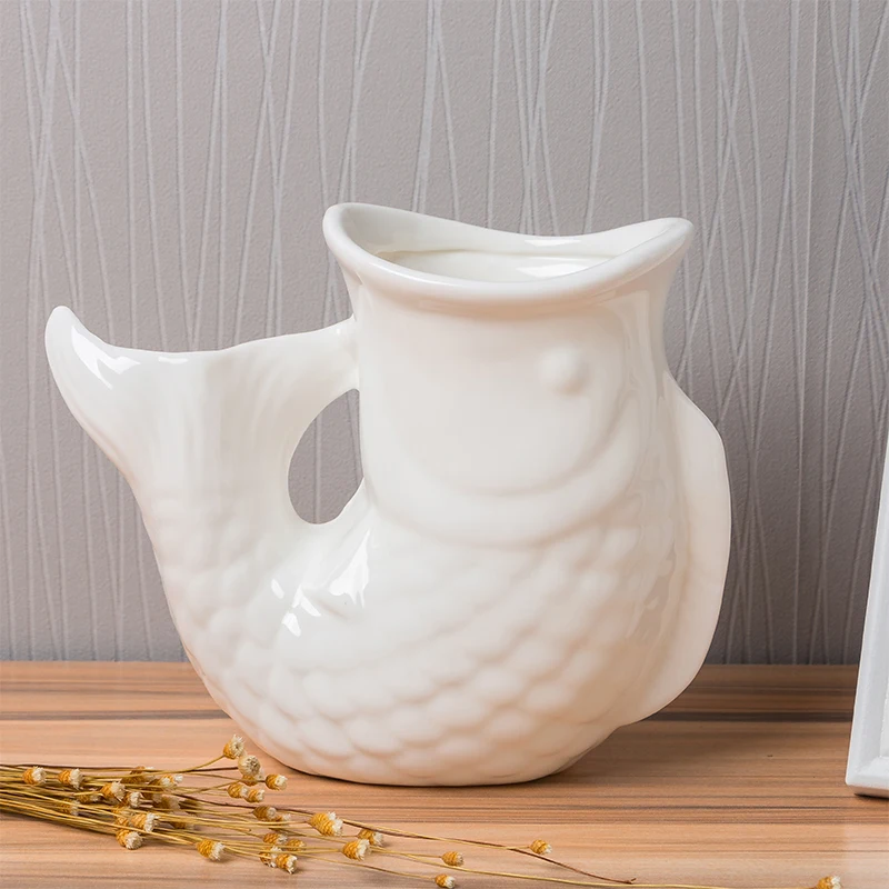 Современная стильная Геометрическая керамическая ваза украшение для дома белая