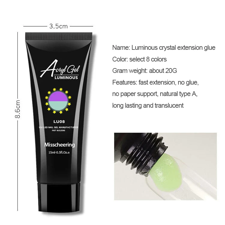 Набор гелей для ногтей Светящиеся украшения быстрое наращивание дизайн формы 15