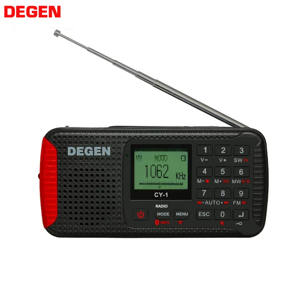 DEGEN CY-1 аварийное радио FM /MW/ SW Динамо Солнечный будильник коротковолновый