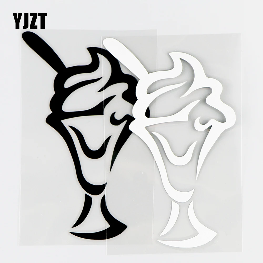 

YJZT 8.8×14.5CM Dessert Ice Cream Personality Car Stickers Interesting Vinyl Decals Black / Silver 10A-0818