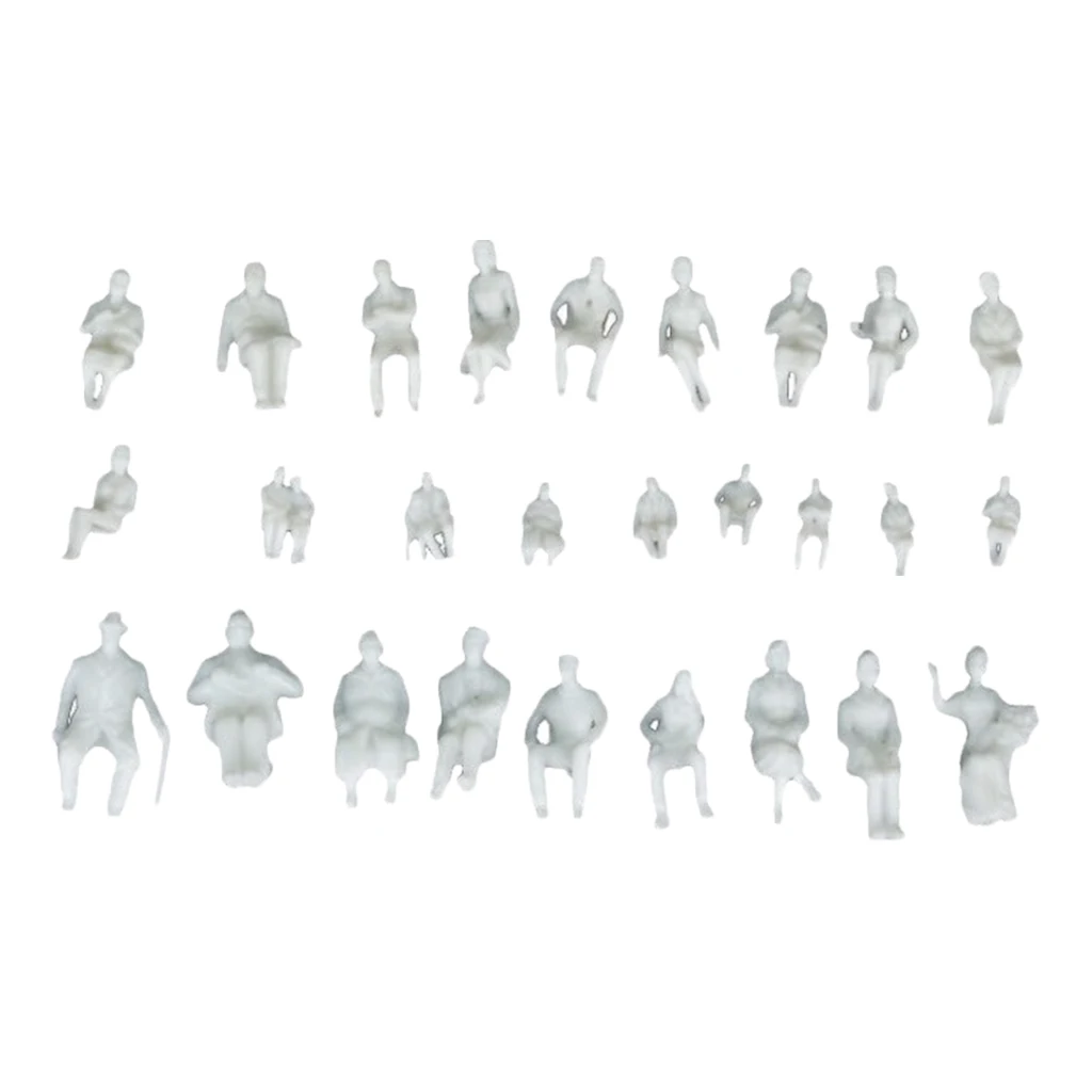 

20 Pieces White Mini Postures Figurines Street Layout Decoration Accessory