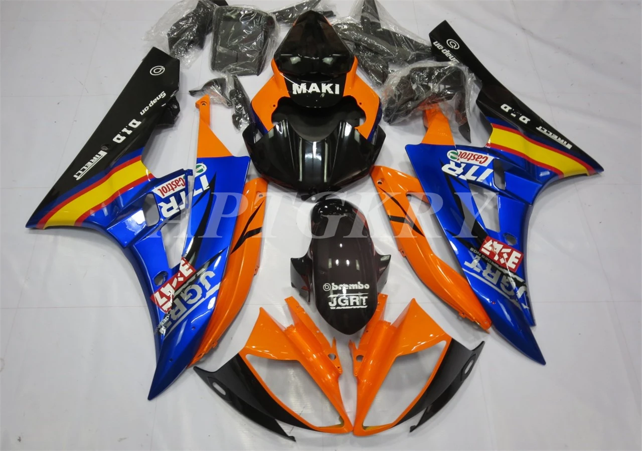 

New ABS Plastic Shell Motorcycle Fairing Kits Fit For Yamaha YZF 600 R6 2006 2007 YZF-R6 06 07 Bodywork set custom Blue Orange