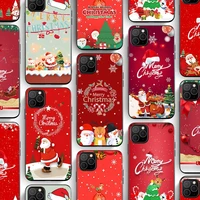 silicone red case for iphone 11 pro xr 7 8 plus 6s 6 xs max se 2020 12 mini pro max phone bumper tpu christmas new year cover