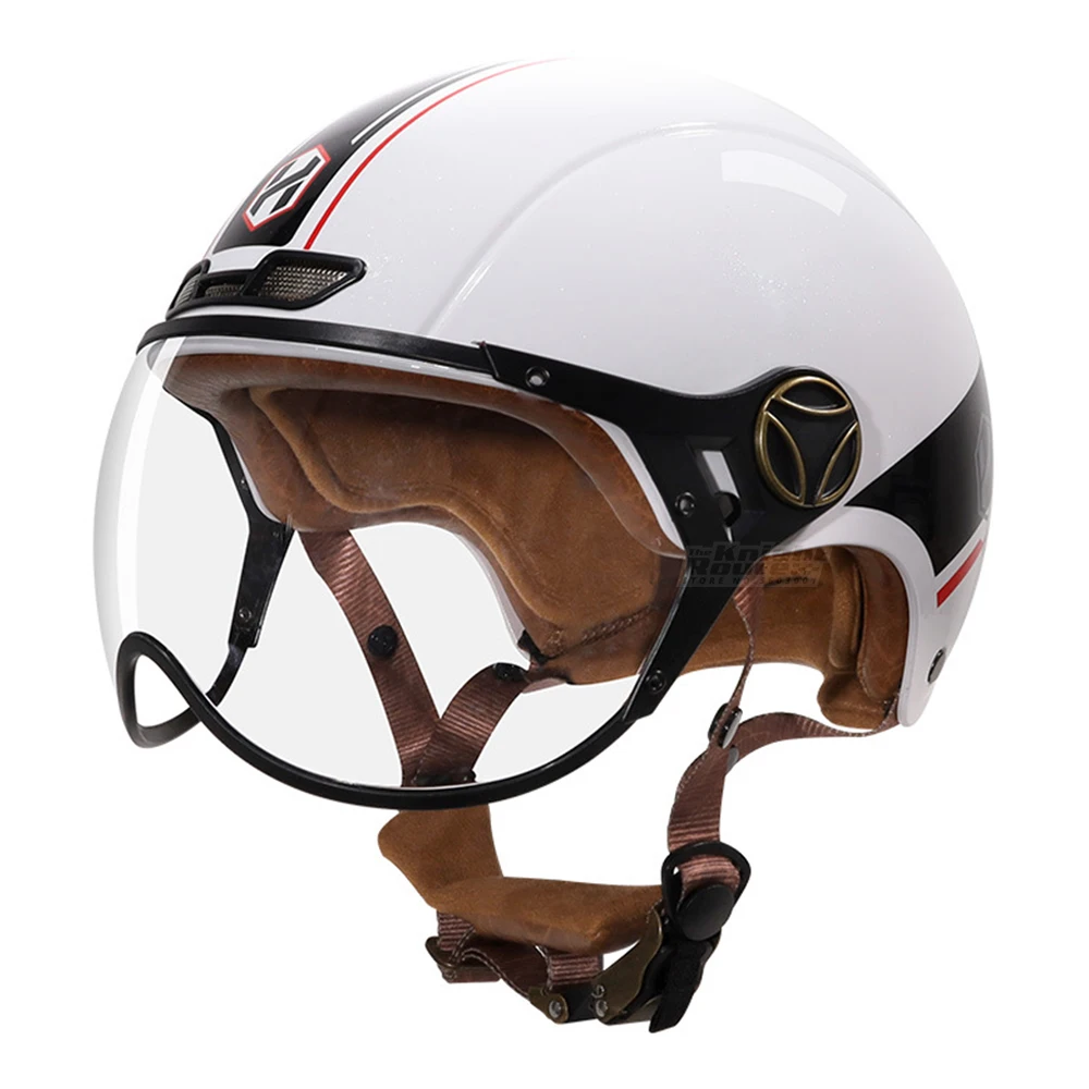 

White Vintage Retro Motorcycle Helmet Open Face Helmet Motorbike Moto Riding Racing Casco Capacete Motocross Capacete For Unisex