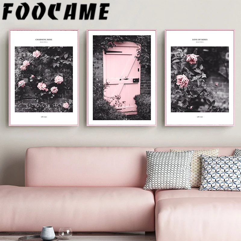 Настенная картина в скандинавском стиле винтажный настенный постер розового