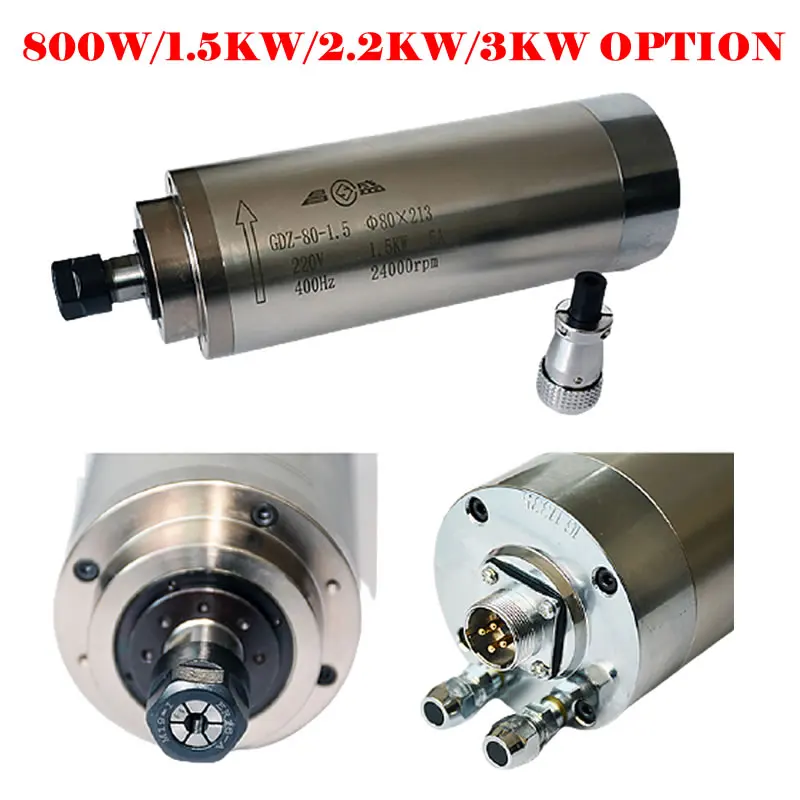 

DIY CNC Water Cooling Spindle Motor 800W 1.5KW 2.2KW 3KW for CNC 3020 3040 6040 Wood Router Engraving Milling Machine Kit
