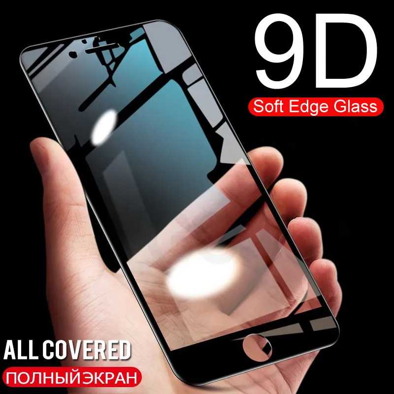Полное покрытие 9D изогнутое закаленное стекло для iPhone 6 6S 7 8 Защита экрана Plus