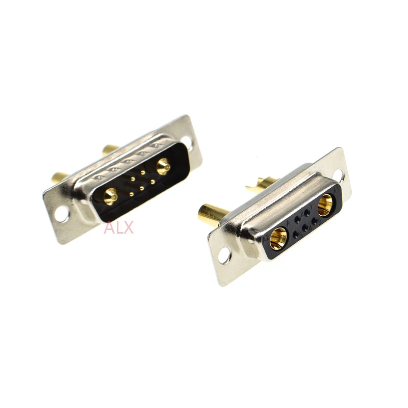 

WikX 7W2 male and female gold-plated hybrid high-current connector DB type D-SUB welding wire bur