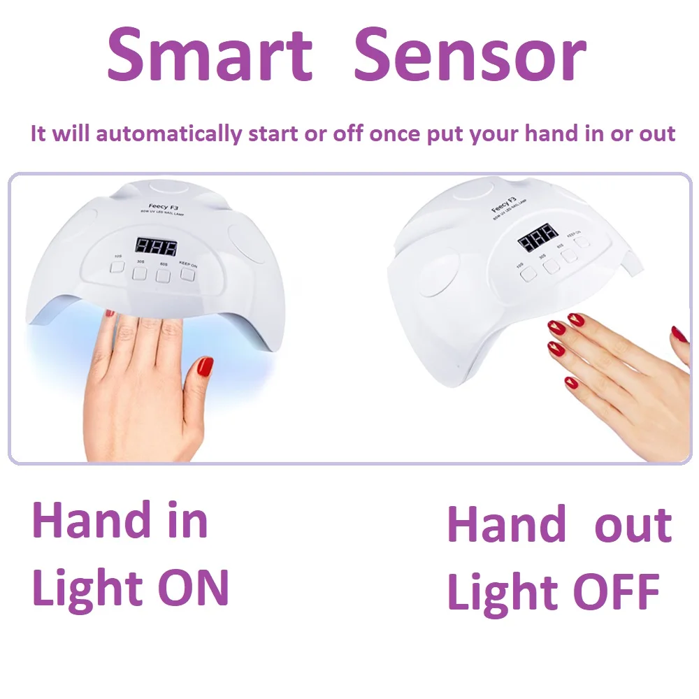 УФ лампа для маникюра и педикюра светодиодная ногтей Сушилка Гель лак с двойной