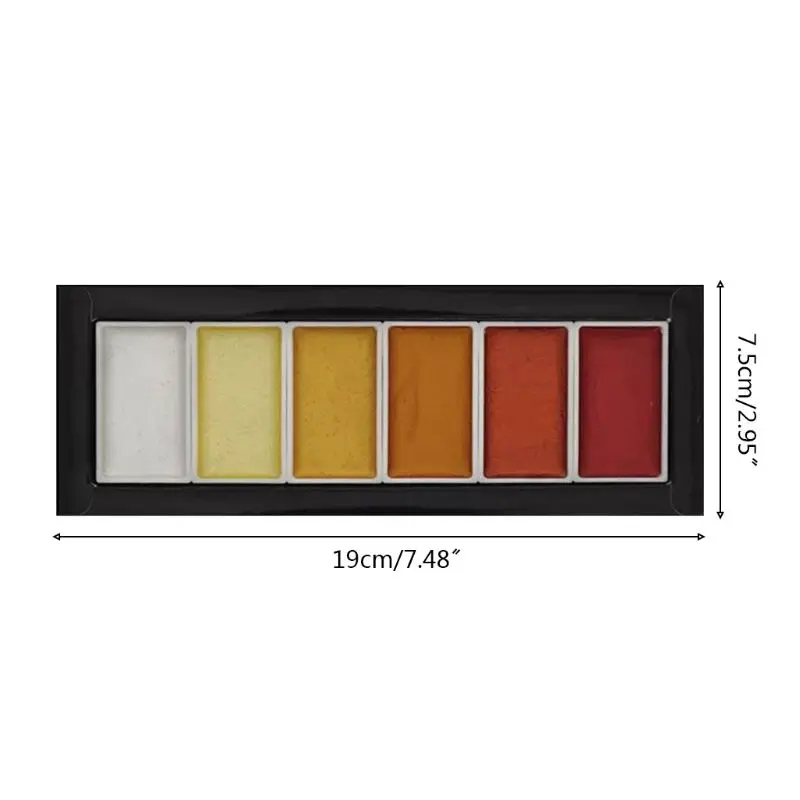 

6 Colors Cool Warm Metallic Watercolor Paint Set for artist Drawing Pigment Art