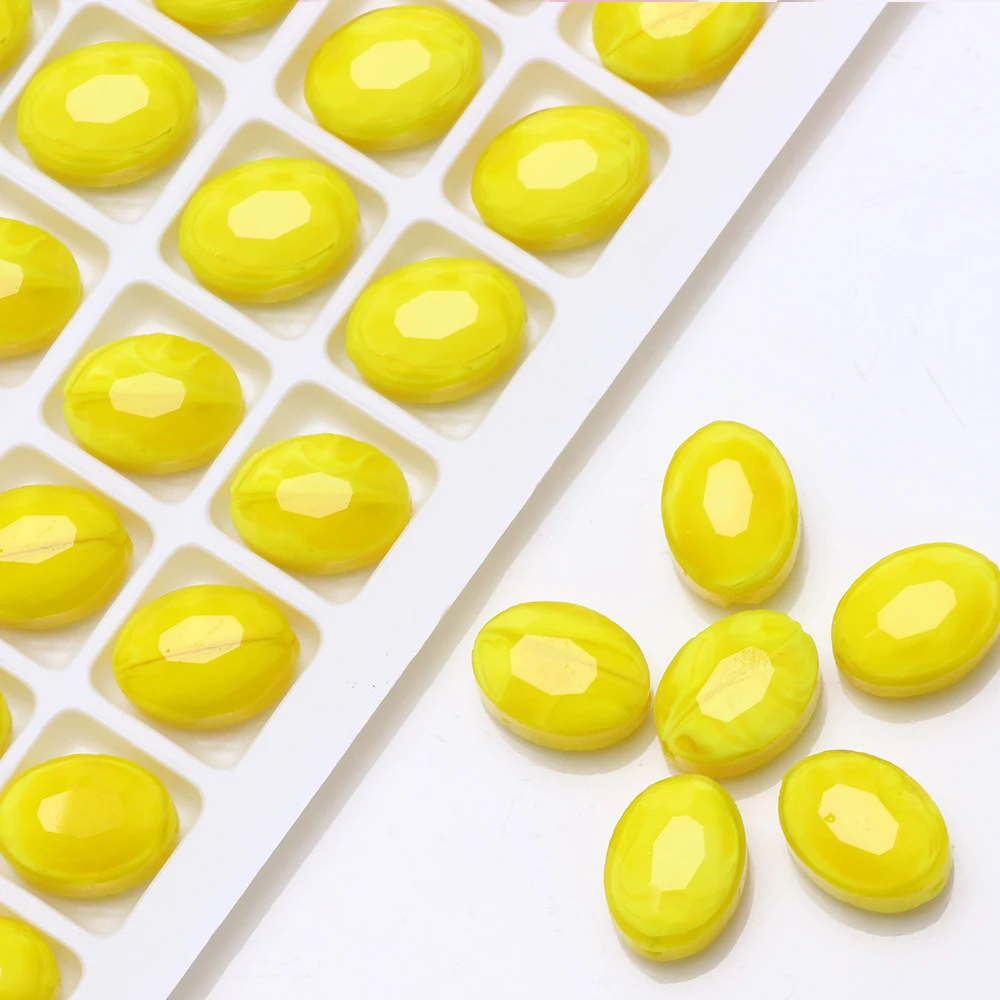 30 шт. натуральный камень из бисера на плоской подошве 9x12 мм стекла овальной формы