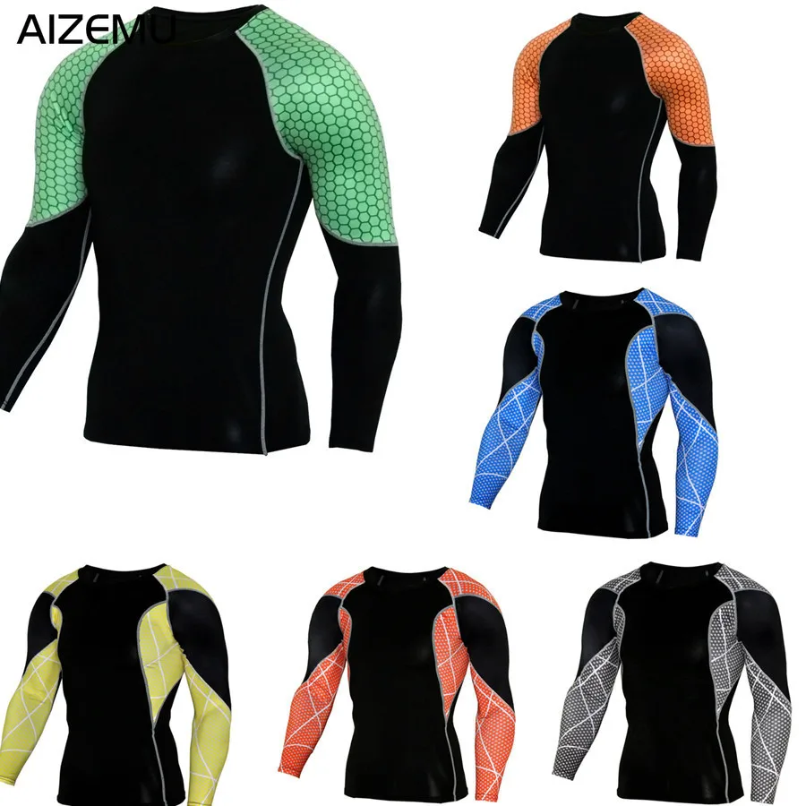 Футболка с длинным рукавом для бега Мужская быстросохнущая футболка