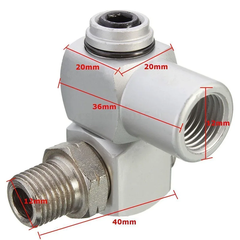 

1X 1/4 Universal 360 Swivel Air Hose Connector Adapter Improvement Aluminum Kit