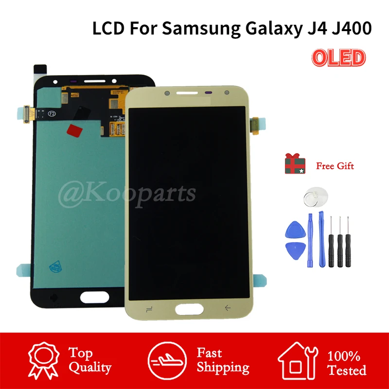 

100% Testing AMOLED Replacement for SAMSUNG Galaxy J4 J400 J400F J400G/DS SM-J400F LCD Display Touch Screen Digitizer Assembly