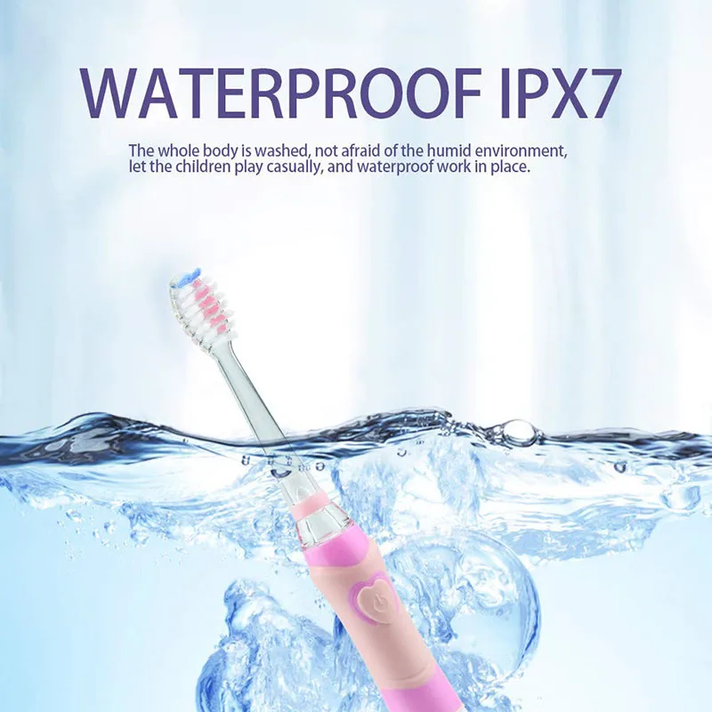 Seago детская звуковая электрическая зубная щетка на батарейках с цветным