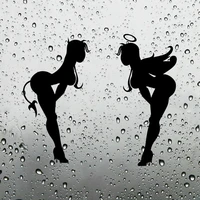 car stickers sexy angel and devil girl decorative motorcycle decals accessories creative sunscreen waterproof pvc18cm15cm