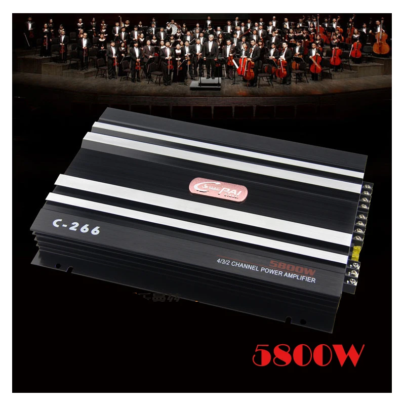 4 канальный автомобильный усилитель мощностью 12 В мощный стерео с нажимным