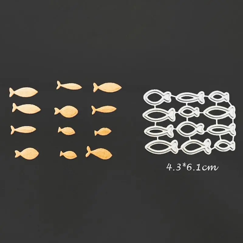 Трафареты из углеродистой стали с мультяшными мини рыбками шаблоны для тиснения