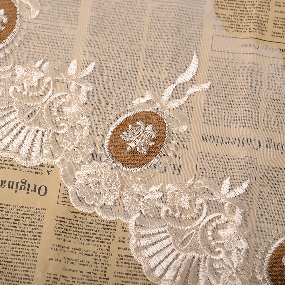 Cusack 2 метра 20 см кофейная кружевная лента-сетка вышитая для платья одежды