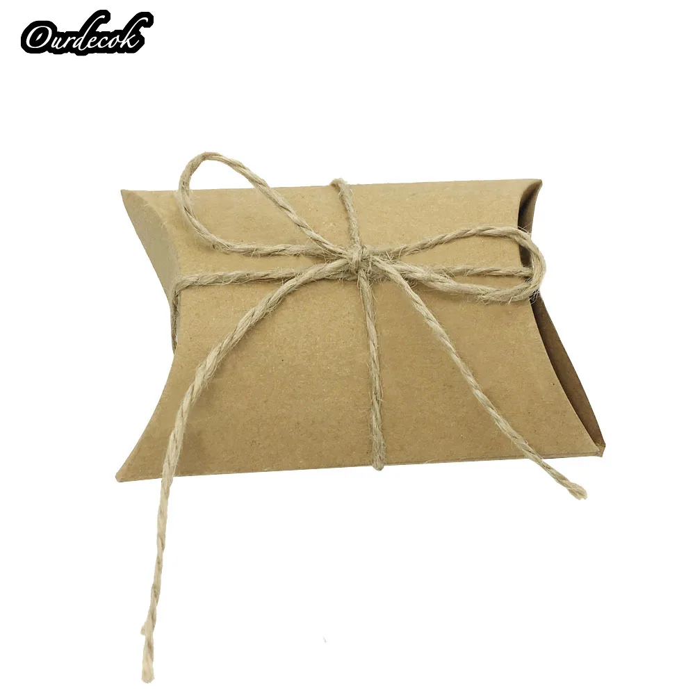 50 шт. свадебный подарок Коробки Крафт Подушка Форма свадьбы День рождения