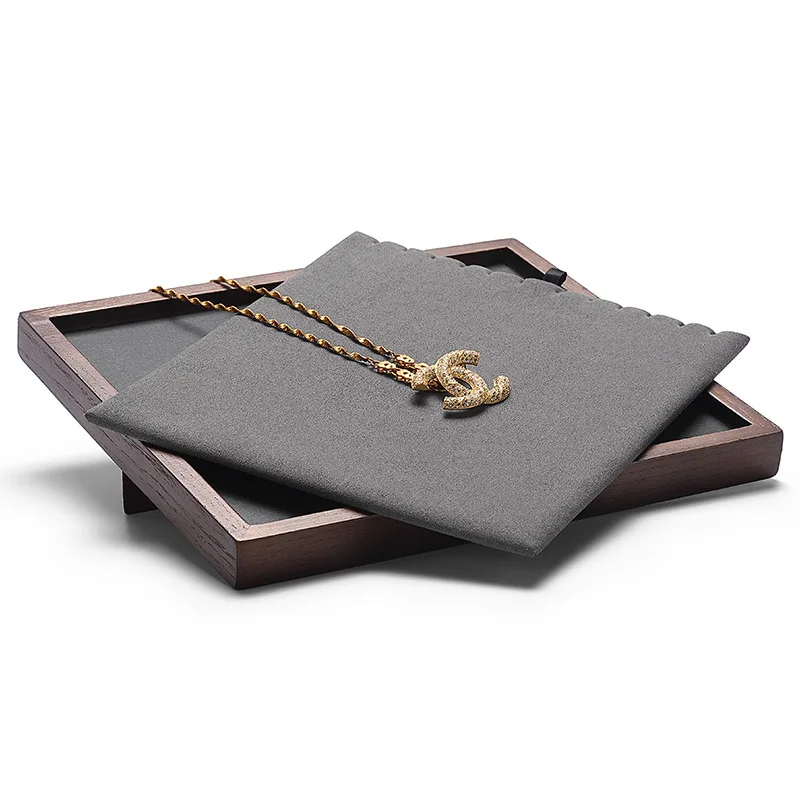 High-end Walnut Pendant Necklace Display Stand Jewelry Shelf Vertical Storage Jewelry Display Props Spot Wholesale