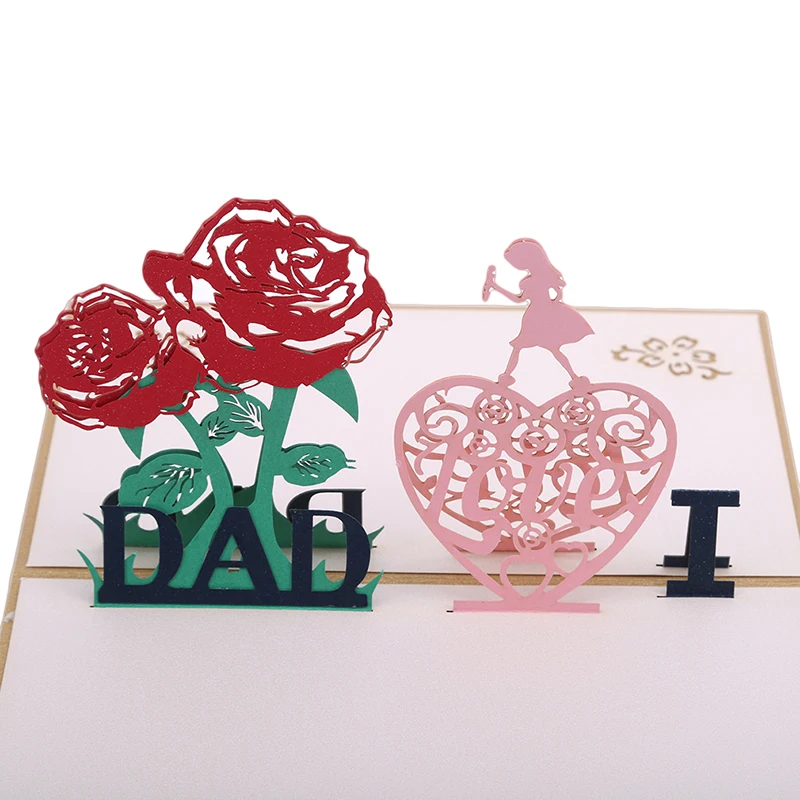 3D Pop Up Поздравительные карты с конвертом лазерная резка Открытка ко дню рождения