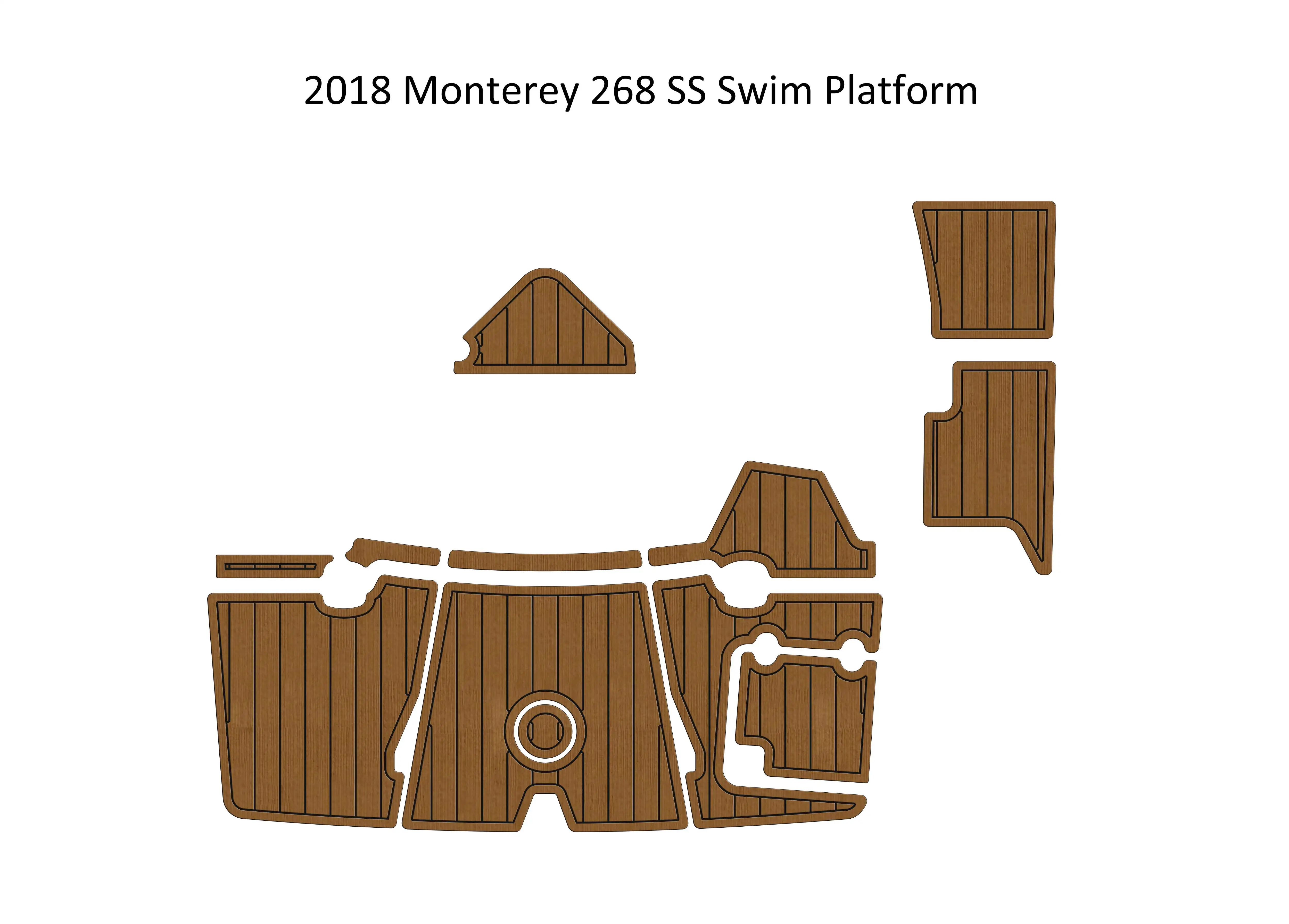 2018 Monterey 268 SS Swim Platform Boat EVA Faux Foam Teak Deck Floor Pad