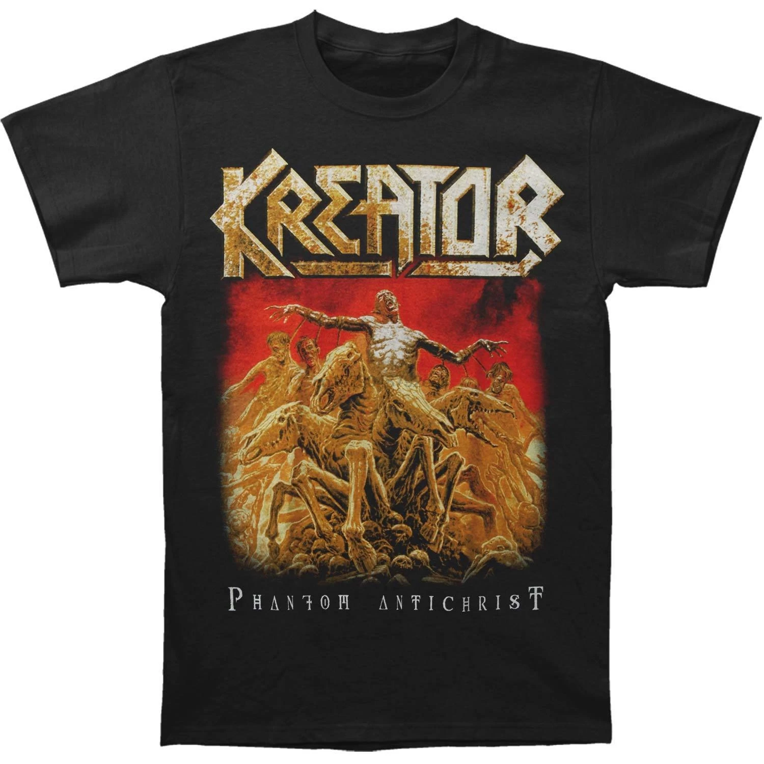 Kreator MenPhantom Антихрист футболка большой черный короткий рукав в стиле хип-хоп