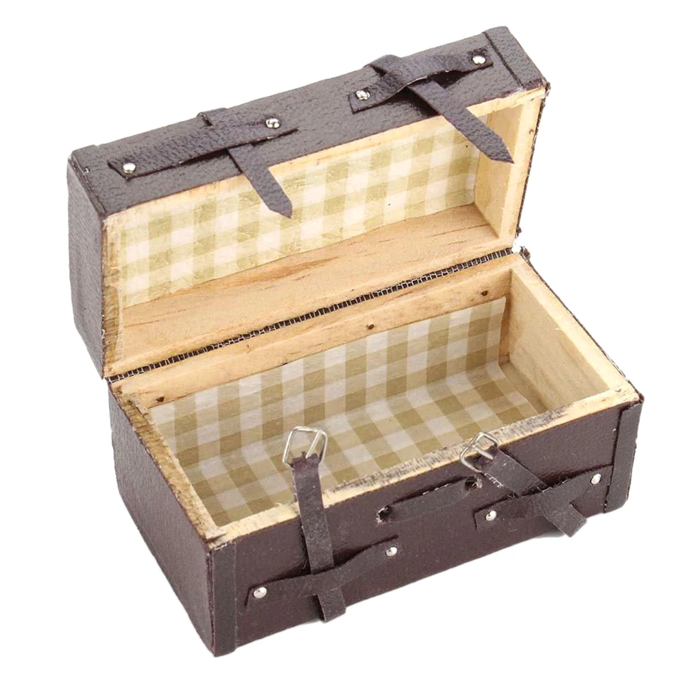 1/12 миниатюрный игрушечный дом винтажный кожаный деревянный чемодан мебель
