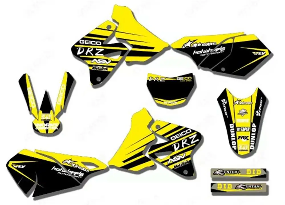 Звездный новый стиль коллекционная графика и фоны наклейки для Suzuki DRZ400 DR Z400 2000 2012