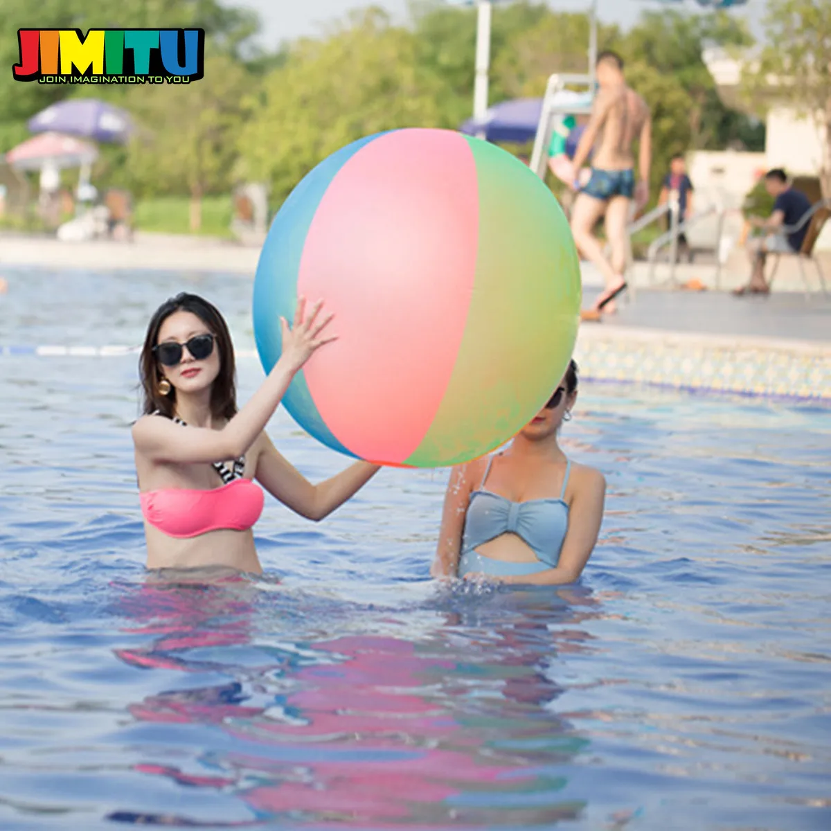 JIMITU 80 см большой надувной пляжный мяч для пляжного отдыха летняя спортивная