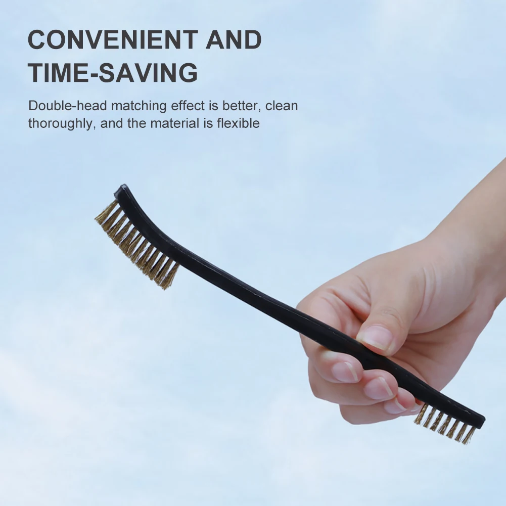 

Double-headed 3 Wire Brushes and 4 Nylon Picks Multipurpose Pick and Brush Set Car Detailing Cleaning Tool Accessories