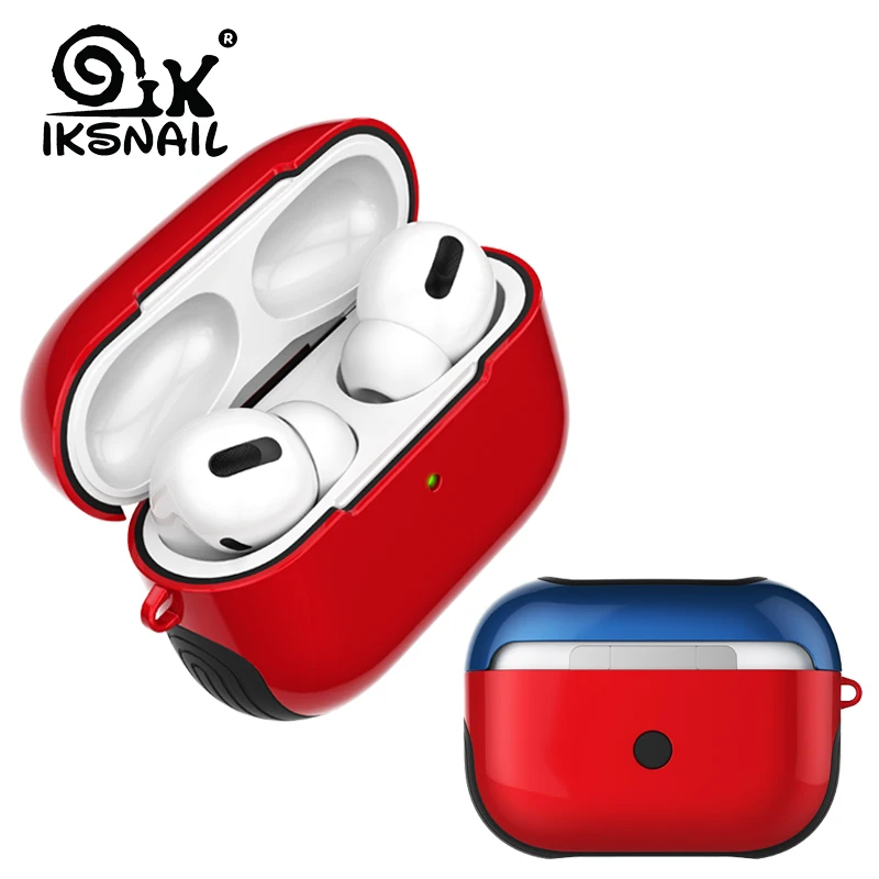 IKSNAIL для AirPods Pro Чехол 2019 Гибридный ТПУ + ПК двухслойный защитный чехол с защитой от